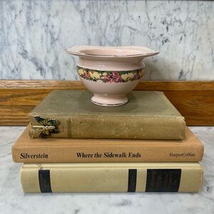 Antique Pink ceramic bowl manufactured by the Atlas Globe China Company